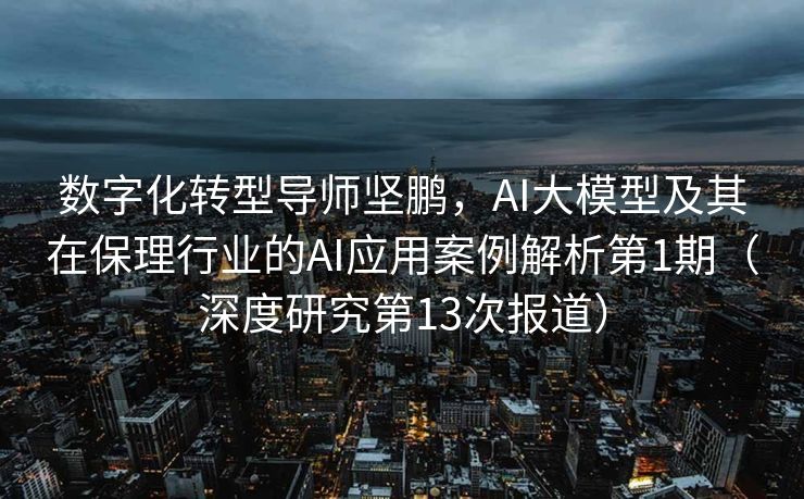 数字化转型导师坚鹏，AI大模型及其在保理行业的AI应用案例解析第1期（深度研究第13次报道）