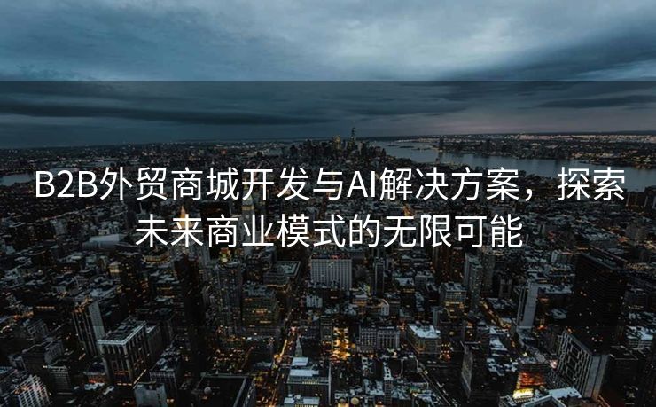 B2B外贸商城开发与AI解决方案，探索未来商业模式的无限可能