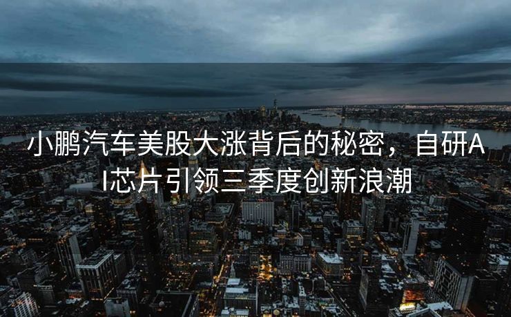 小鹏汽车美股大涨背后的秘密，自研AI芯片引领三季度创新浪潮