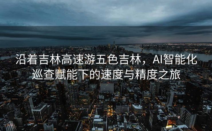 沿着吉林高速游五色吉林，AI智能化巡查赋能下的速度与精度之旅