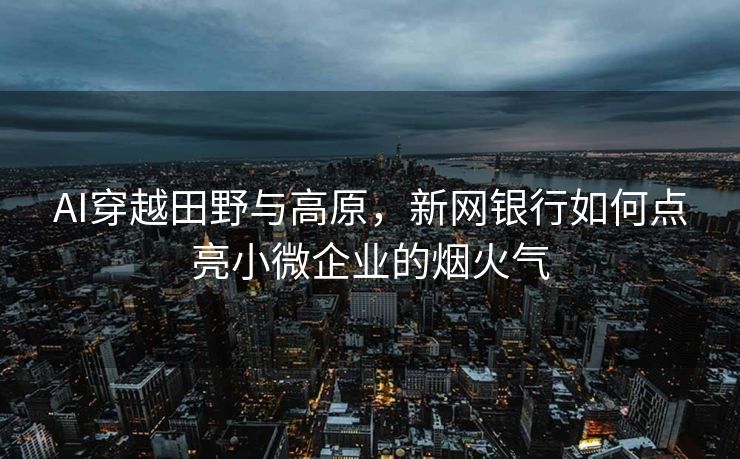 AI穿越田野与高原，新网银行如何点亮小微企业的烟火气