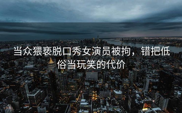 当众猥亵脱口秀女演员被拘，错把低俗当玩笑的代价