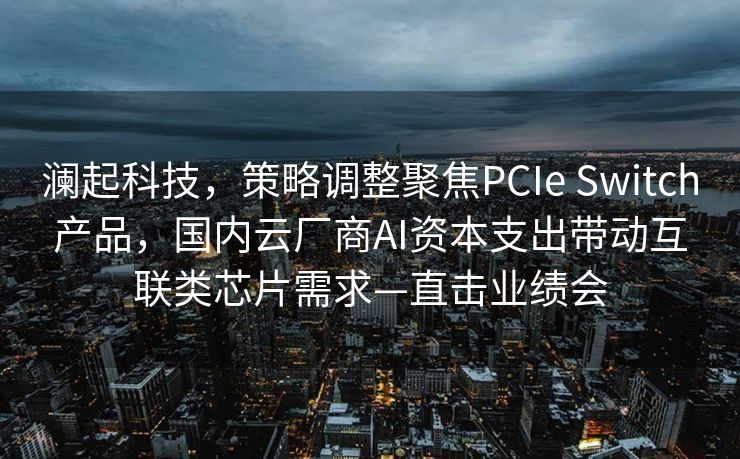 澜起科技，策略调整聚焦PCIe Switch产品，国内云厂商AI资本支出带动互联类芯片需求—直击业绩会