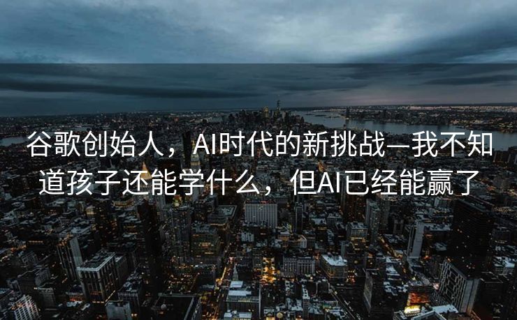 谷歌创始人，AI时代的新挑战—我不知道孩子还能学什么，但AI已经能赢了