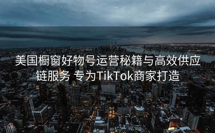 美国橱窗好物号运营秘籍与高效供应链服务 专为TikTok商家打造