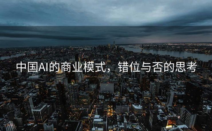 中国AI的商业模式，错位与否的思考
