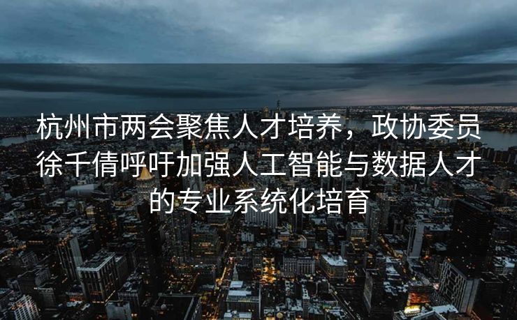 杭州市两会聚焦人才培养，政协委员徐千倩呼吁加强人工智能与数据人才的专业系统化培育