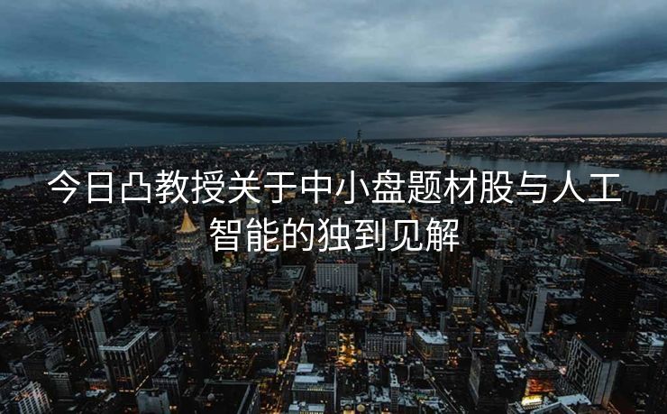 今日凸教授关于中小盘题材股与人工智能的独到见解