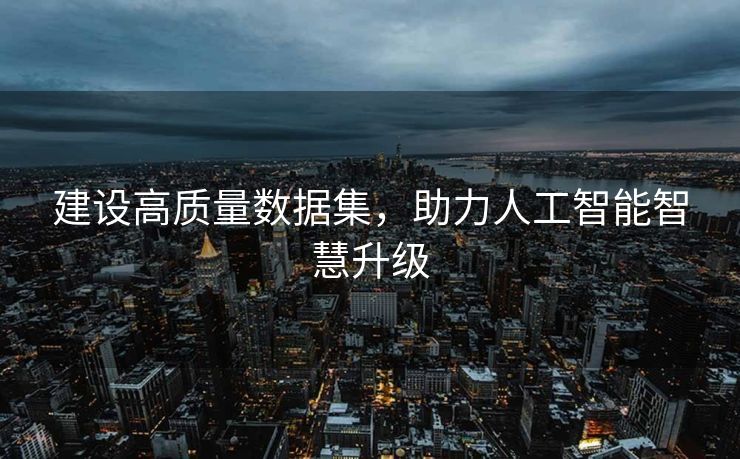 建设高质量数据集，助力人工智能智慧升级