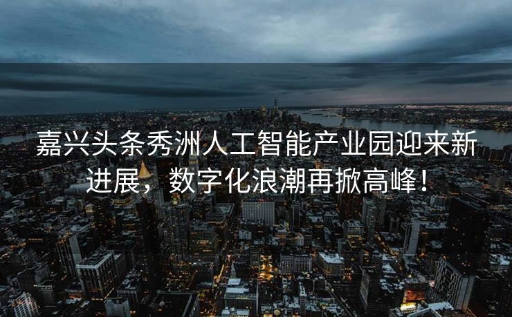 嘉兴头条秀洲人工智能产业园迎来新进展，数字化浪潮再掀高峰！