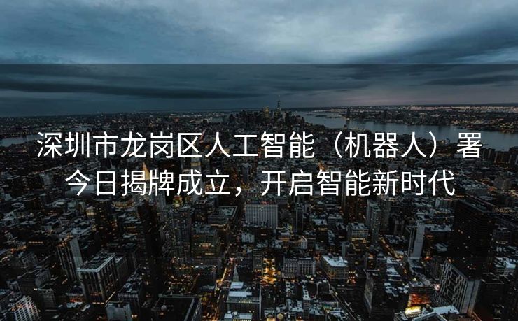 深圳市龙岗区人工智能（机器人）署今日揭牌成立，开启智能新时代