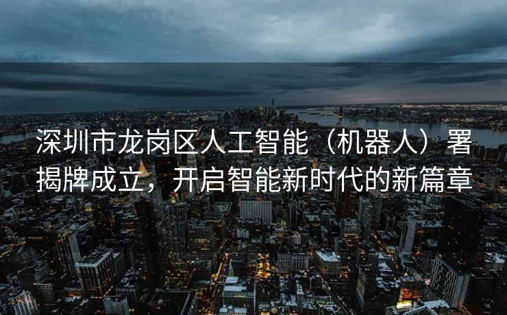 深圳市龙岗区人工智能（机器人）署揭牌成立，开启智能新时代的新篇章