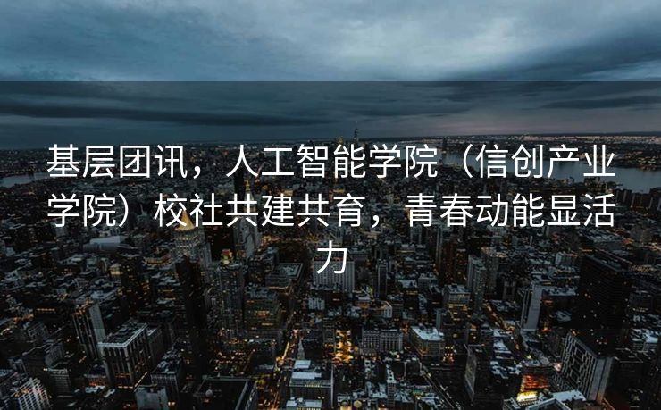 基层团讯，人工智能学院（信创产业学院）校社共建共育，青春动能显活力