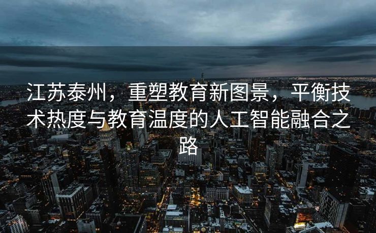 江苏泰州，重塑教育新图景，平衡技术热度与教育温度的人工智能融合之路