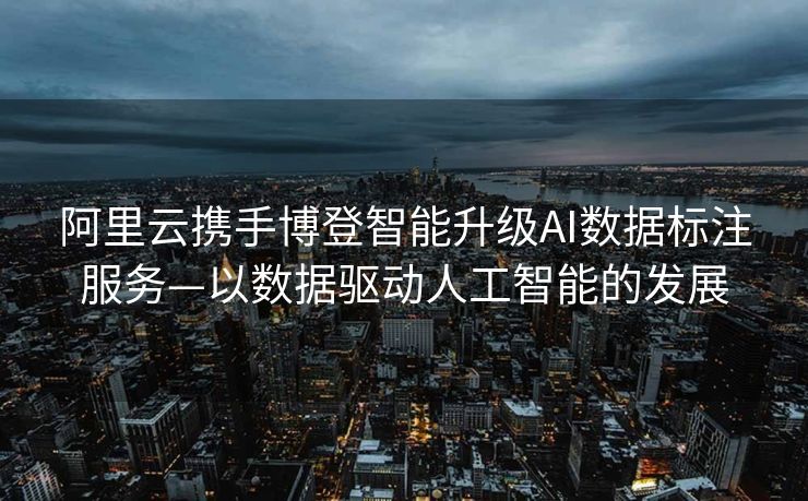 阿里云携手博登智能升级AI数据标注服务—以数据驱动人工智能的发展