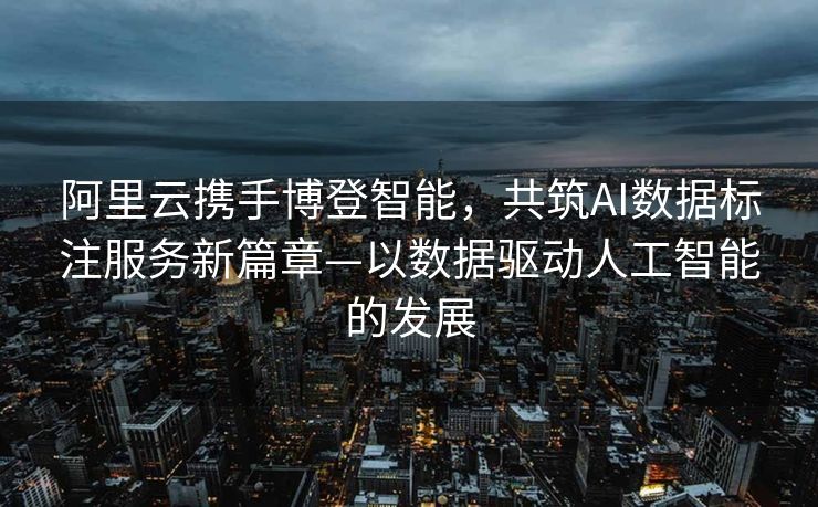 阿里云携手博登智能，共筑AI数据标注服务新篇章—以数据驱动人工智能的发展