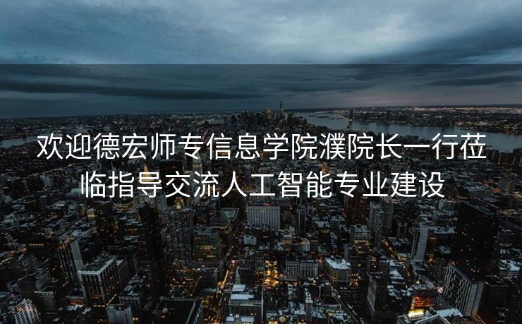 欢迎德宏师专信息学院濮院长一行莅临指导交流人工智能专业建设