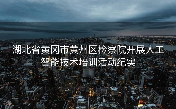 湖北省黄冈市黄州区检察院开展人工智能技术培训活动纪实
