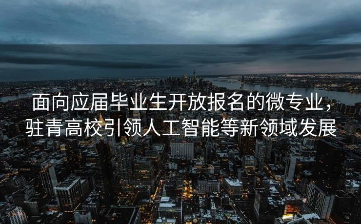 面向应届毕业生开放报名的微专业，驻青高校引领人工智能等新领域发展
