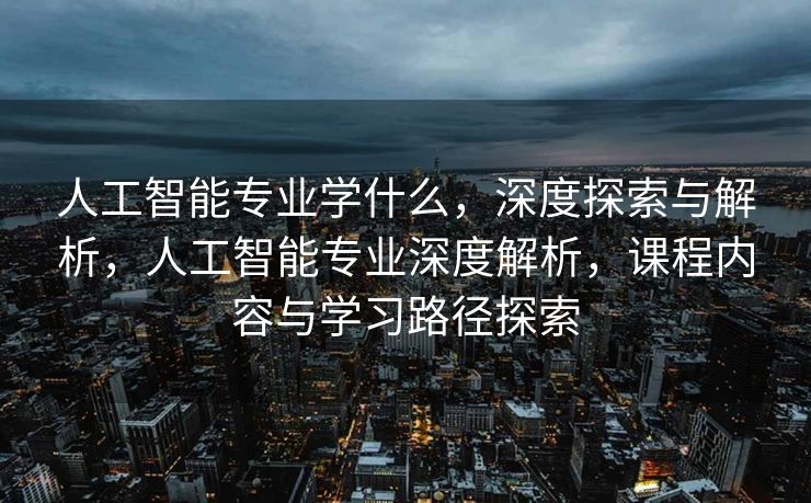 人工智能专业学什么，深度探索与解析，人工智能专业深度解析，课程内容与学习路径探索