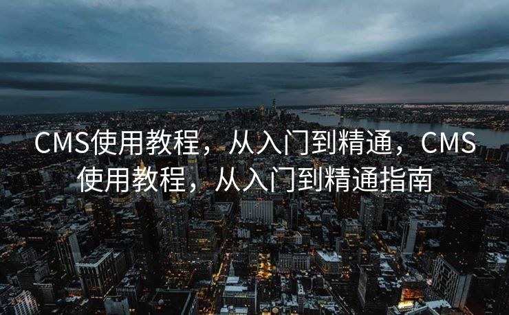 CMS使用教程，从入门到精通，CMS使用教程，从入门到精通指南