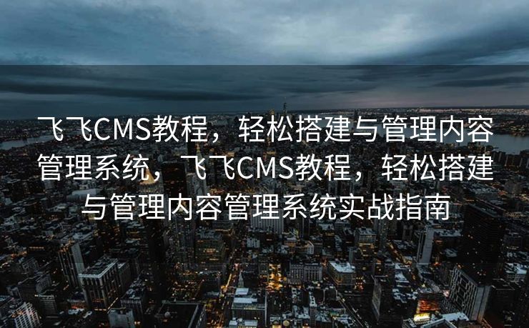 飞飞CMS教程，轻松搭建与管理内容管理系统，飞飞CMS教程，轻松搭建与管理内容管理系统实战指南