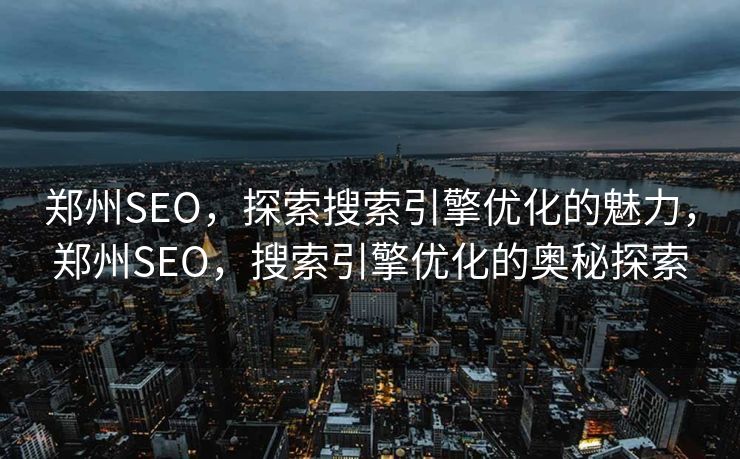 郑州SEO，探索搜索引擎优化的魅力，郑州SEO，搜索引擎优化的奥秘探索