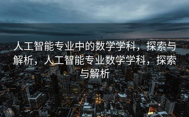 人工智能专业中的数学学科，探索与解析，人工智能专业数学学科，探索与解析