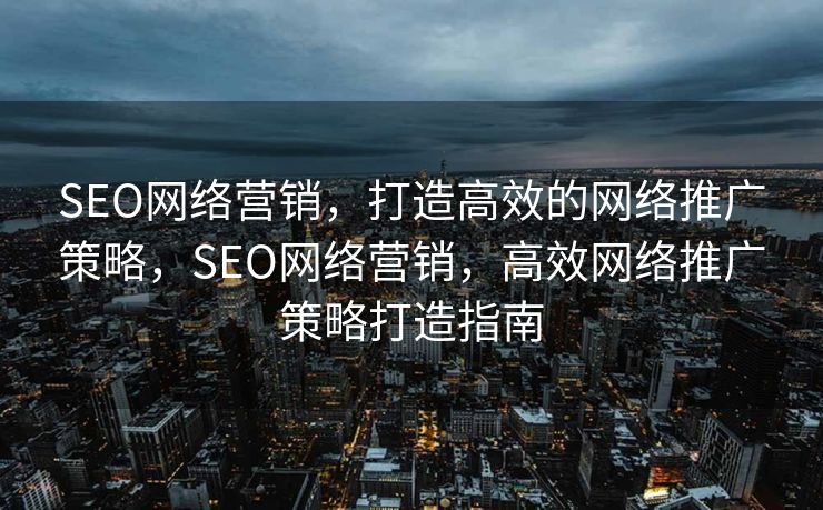 SEO网络营销，打造高效的网络推广策略，SEO网络营销，高效网络推广策略打造指南