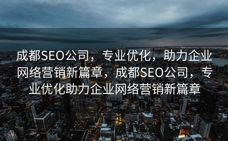 成都SEO公司，专业优化，助力企业网络营销新篇章，成都SEO公司，专业优化助力企业网络营销新篇章