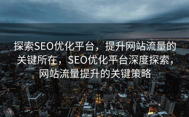 探索SEO优化平台，提升网站流量的关键所在，SEO优化平台深度探索，网站流量提升的关键策略