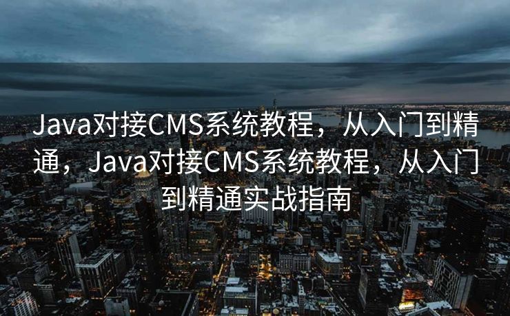 Java对接CMS系统教程，从入门到精通，Java对接CMS系统教程，从入门到精通实战指南