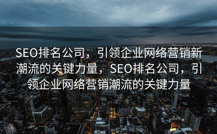 SEO排名公司，引领企业网络营销新潮流的关键力量，SEO排名公司，引领企业网络营销潮流的关键力量