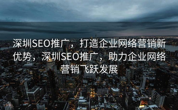 深圳SEO推广，打造企业网络营销新优势，深圳SEO推广，助力企业网络营销飞跃发展