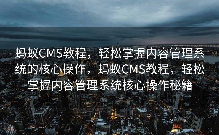 蚂蚁CMS教程，轻松掌握内容管理系统的核心操作，蚂蚁CMS教程，轻松掌握内容管理系统核心操作秘籍