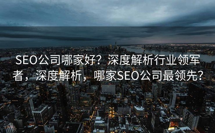 SEO公司哪家好？深度解析行业领军者，深度解析，哪家SEO公司最领先？