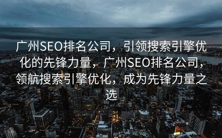 广州SEO排名公司，引领搜索引擎优化的先锋力量，广州SEO排名公司，领航搜索引擎优化，成为先锋力量之选