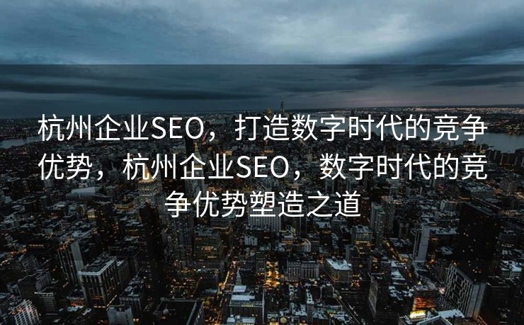 杭州企业SEO，打造数字时代的竞争优势，杭州企业SEO，数字时代的竞争优势塑造之道