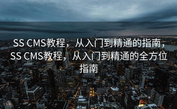 SS CMS教程，从入门到精通的指南，SS CMS教程，从入门到精通的全方位指南