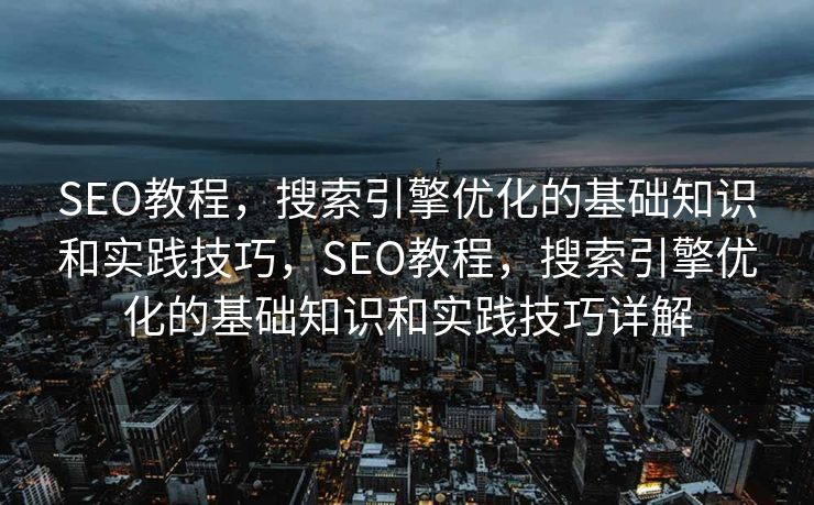 SEO教程，搜索引擎优化的基础知识和实践技巧，SEO教程，搜索引擎优化的基础知识和实践技巧详解