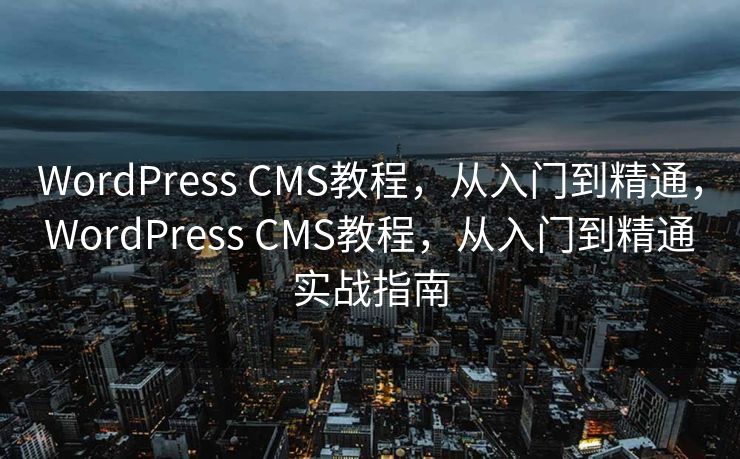 WordPress CMS教程，从入门到精通，WordPress CMS教程，从入门到精通实战指南
