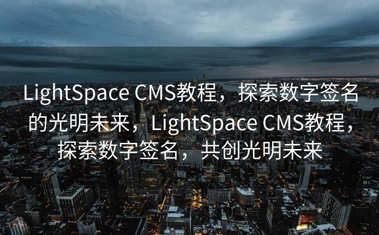 LightSpace CMS教程，探索数字签名的光明未来，LightSpace CMS教程，探索数字签名，共创光明未来