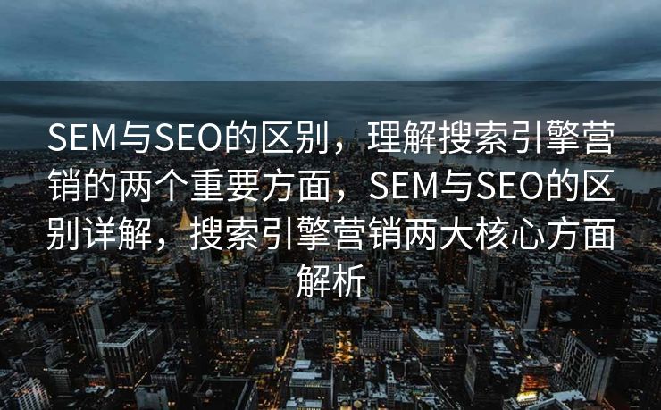 SEM与SEO的区别，理解搜索引擎营销的两个重要方面，SEM与SEO的区别详解，搜索引擎营销两大核心方面解析