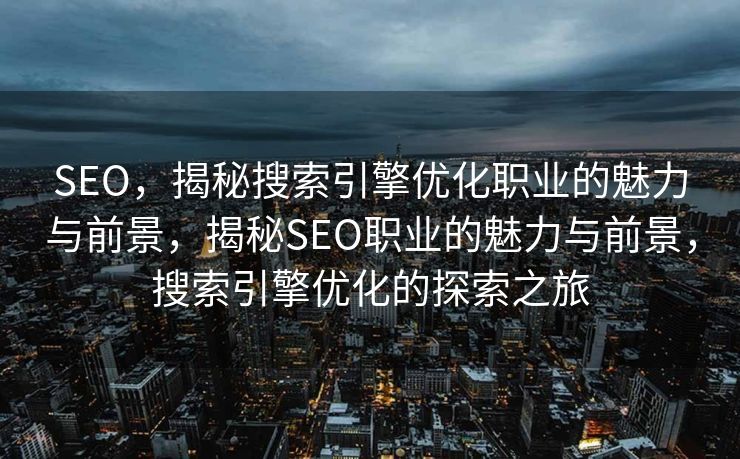 SEO，揭秘搜索引擎优化职业的魅力与前景，揭秘SEO职业的魅力与前景，搜索引擎优化的探索之旅