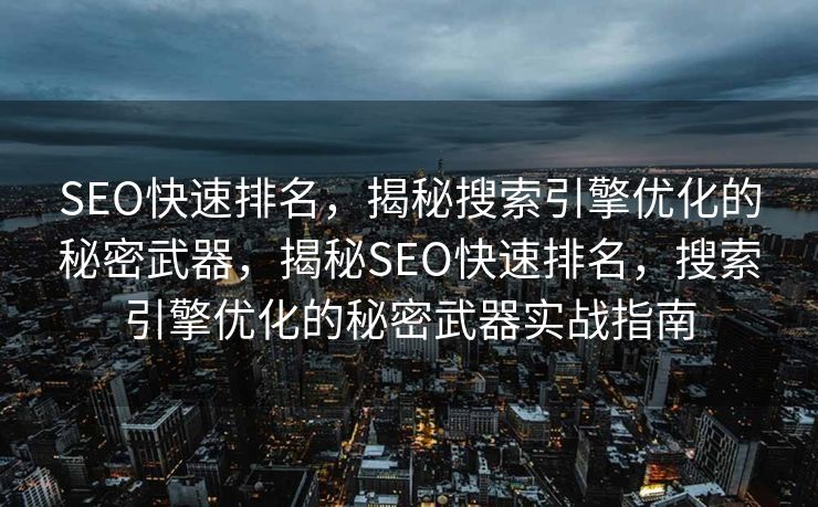 SEO快速排名，揭秘搜索引擎优化的秘密武器，揭秘SEO快速排名，搜索引擎优化的秘密武器实战指南