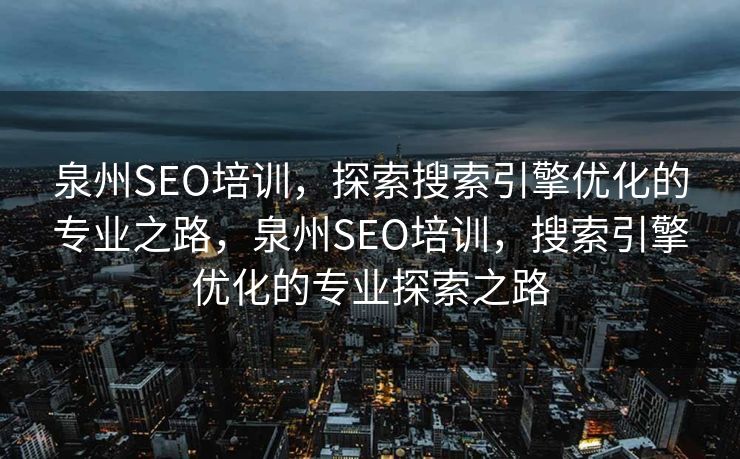 泉州SEO培训，探索搜索引擎优化的专业之路，泉州SEO培训，搜索引擎优化的专业探索之路