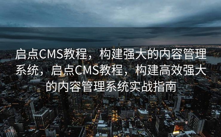 启点CMS教程，构建强大的内容管理系统，启点CMS教程，构建高效强大的内容管理系统实战指南