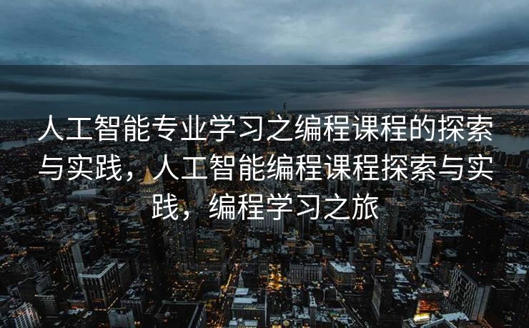 人工智能专业学习之编程课程的探索与实践，人工智能编程课程探索与实践，编程学习之旅