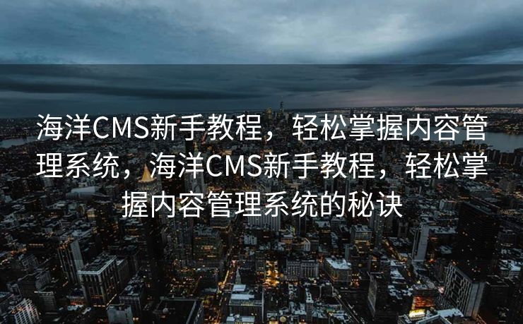 海洋CMS新手教程，轻松掌握内容管理系统，海洋CMS新手教程，轻松掌握内容管理系统的秘诀