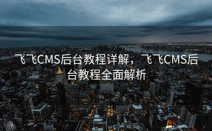 飞飞CMS后台教程详解，飞飞CMS后台教程全面解析